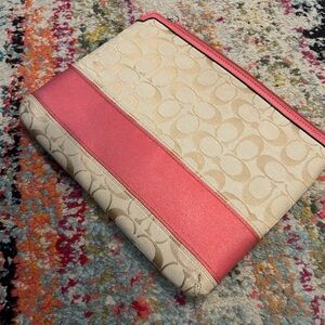 Coach Beige and Pink Clutch